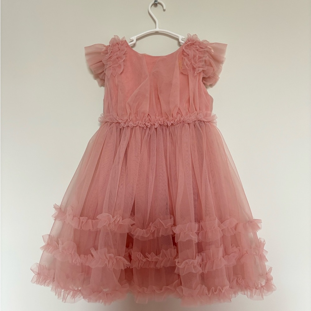 Mayoral Pink Layered Tulle Party Dress